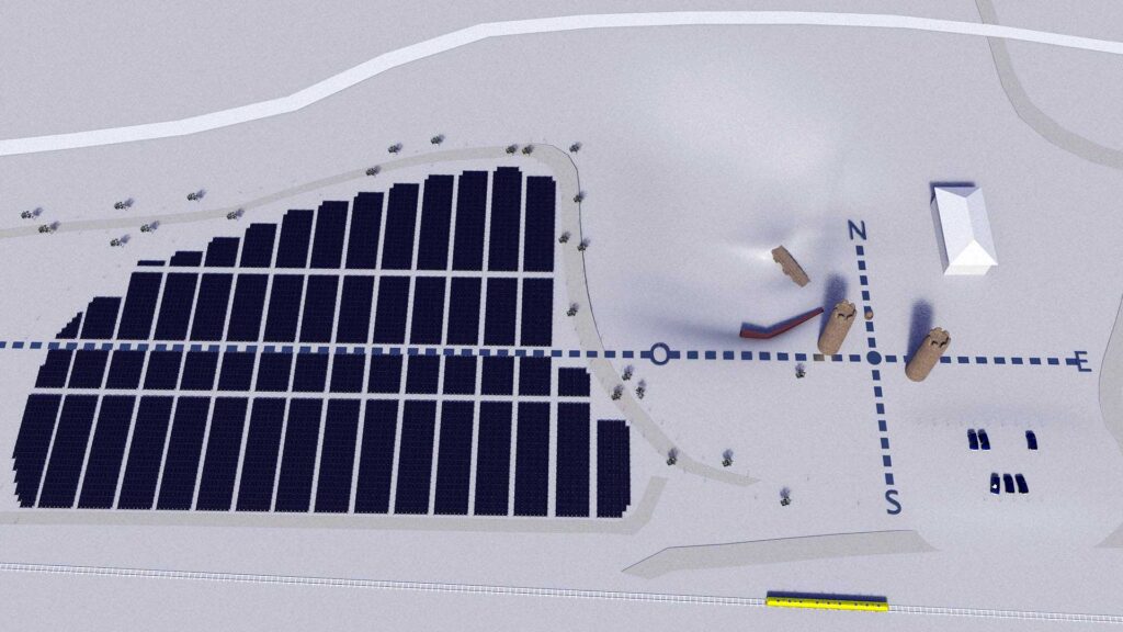 Cadran solaire, projet 2T : simulation m&eacute;ridienne Olette