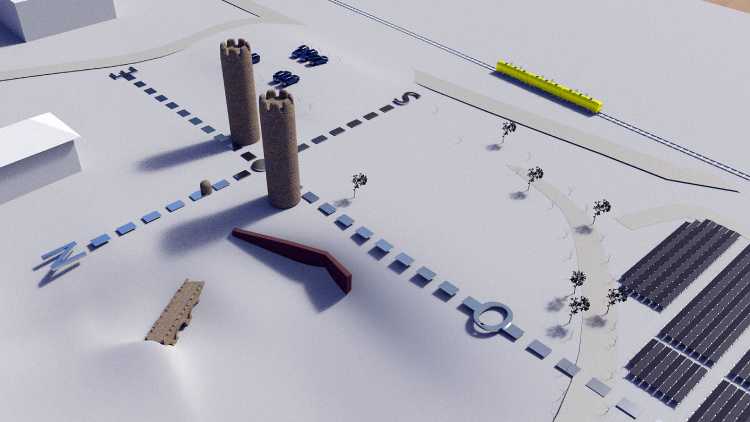 Cadran solaire, projet 2T : simulation m&eacute;ridienne Olette